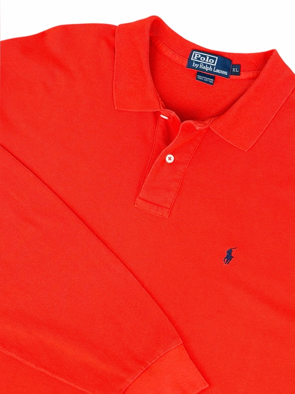 Polo Ralph Lauren Men’s XL Long Sleeve Polo Shirt Orange Cotton Pony Logo
